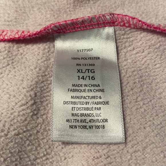 OkFila Youth Girl Hoodie Hooded Sweatshirt Space Dye Pink XL 14 16 - Picture 4 of 5